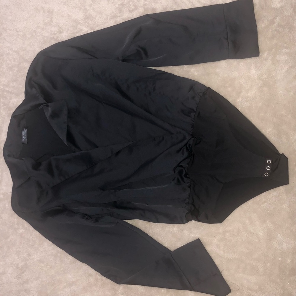 Low V Black Bodysuit